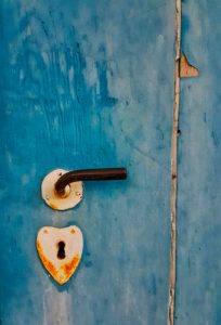 Old wooden door with heart Old wooden door with heart